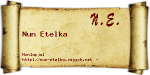 Nun Etelka névjegykártya